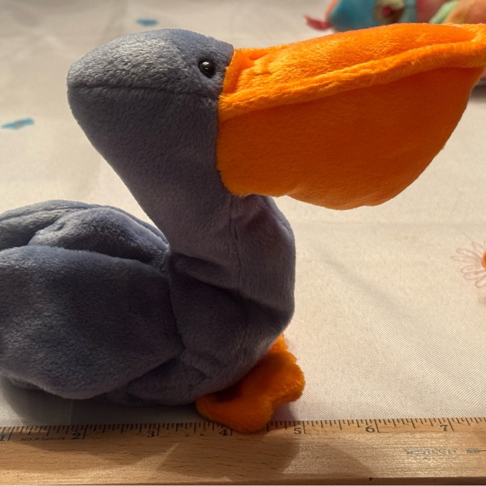 BEANIE BABY 💫 RARE 💫 TY Plush Pelican Toy Set of TWO stuffed animal SCOOP NEW - Picture 8 of 9